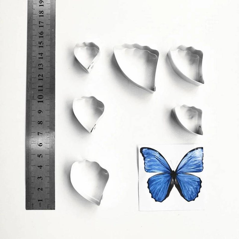 Butterfly Ballion Double Veiner Silicone Mold Cutter Sugarcraft Fondant Mastic Clay Flower Making