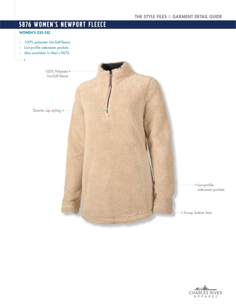Charles River Fleece Pullover with Monogram