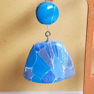 Earth Tones Polymer Clay Earrings, Boho Blue, Gift for Mom, Gift for Grandma, Handmade, Christmas gift, funky, trendy