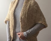 Hand-knit Wool Blanket Shrug - women, girls
