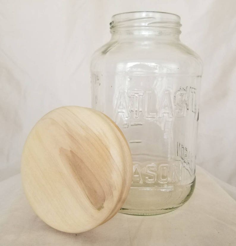 Mason Jar With Handturned Wood Lid SAMPLE Free Shipping, Mason Jar