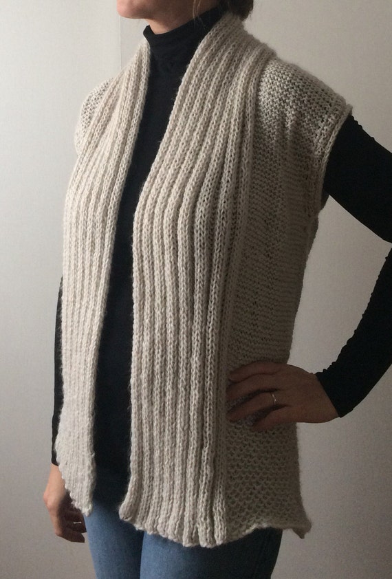 womens hand knit wool vest