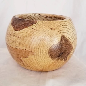 Hand-crafted Oak Bowl - SAMPLE - free shipping, hand-turned wood bowl, carved wood, hand made bowl, wood bowl, oak bowl
