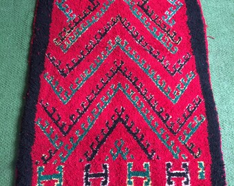 Vintage Ethnic Arabian (Guebela) Carpet - free shipping,Moroccan rug, African rug, Persian rug, Turkish rug, Oriental rug, red and black rug