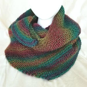 Multicolored knit wool shawl - free shipping, wool shawl, wool scarf, rainbow shawl, crochet shawl, rainbow scarf, boho style, gift for her