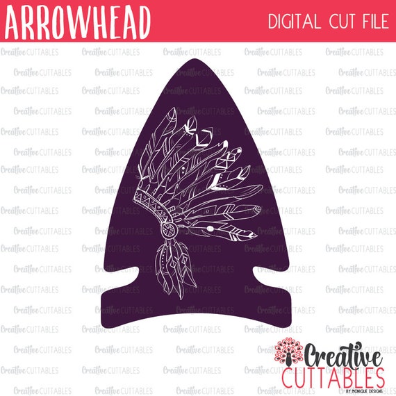 Download Arrowhead Feather Headdress SVG Digital Cut File | Etsy