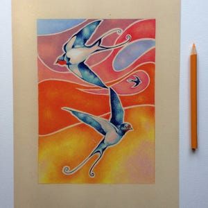 The Swallows Art Print | A4 art print | bird art | poster print