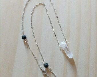 Lava stone diffuserCrystal Point with LAVA Diffuser Necklace