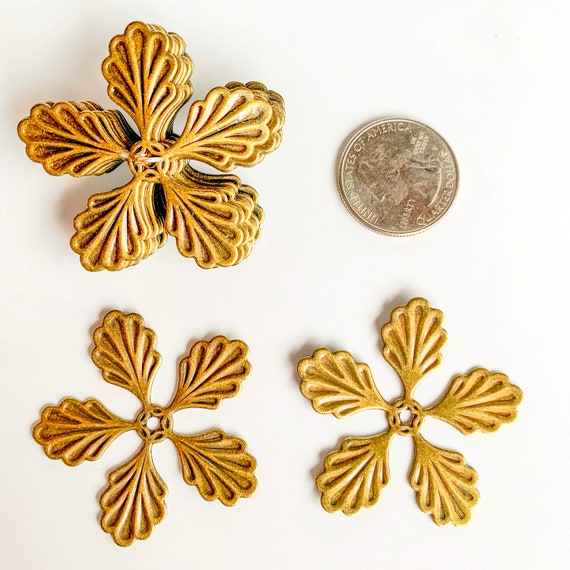 Metal Stamping Antique Gold 10pcs Etsy