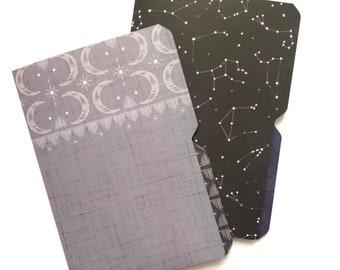 Planner Pocket Folder Divider Insert for A5 Travelers Notebook, Set of 2