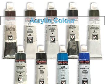 Pintura acrílica en tubo de 45 ml, para artistas, 84 colores, pintura profesional Maestro PAN Color 209-223