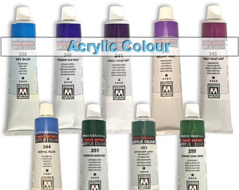 Pintura acrílica en tubo de 45 ml, para artistas, 84 colores, pintura profesional Maestro PAN, colores 238-255.