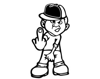 Middle Finger Vinyl Decal Sticker Boy Man Funny Auto Car Bumper Window 3M DIY Decor Laptop Tablet Truck Banner Waterproof Wall V-0092