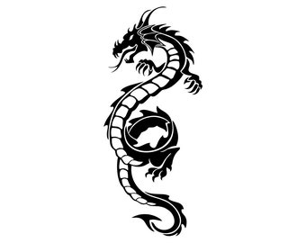 Dragon Fire Vinyl Decal Sticker (4.21" x 9.84")