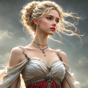 Arte digitale generata dall'intelligenza artificiale Bella ragazza in un fantastico mondo da favola, mistico, gioco, principi