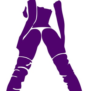 Adult Erotic Sexy Devil Woman Naughty Decal Hot PinUp Funny Purple