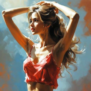 Arte digitale, generata da Ai, bella ragazza in un fantastico mondo da favola, poster, decorazione da parete