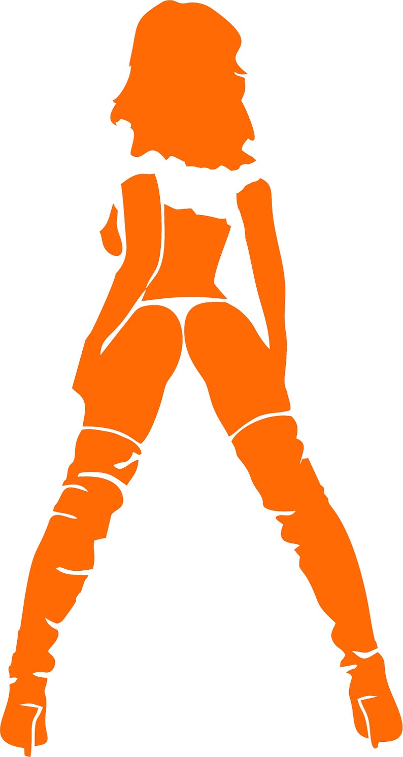 Adult Erotic Sexy Devil Woman Naughty Decal Hot PinUp Funny Orange