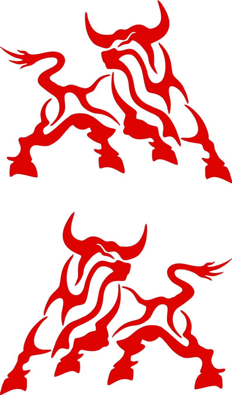 2x Bull Car Decals Vinyl Sticker Tribal Cow JDM Auto Bumper Window ...