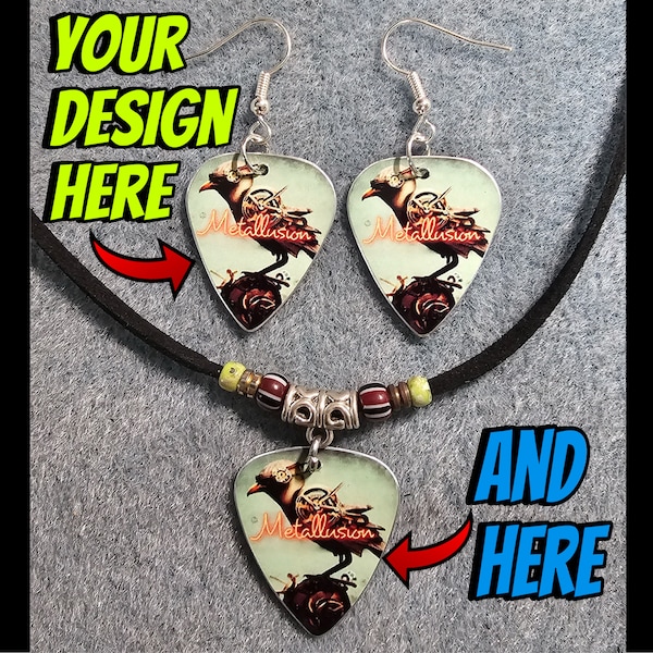 Guitar Pick Matching Necklace Etsy