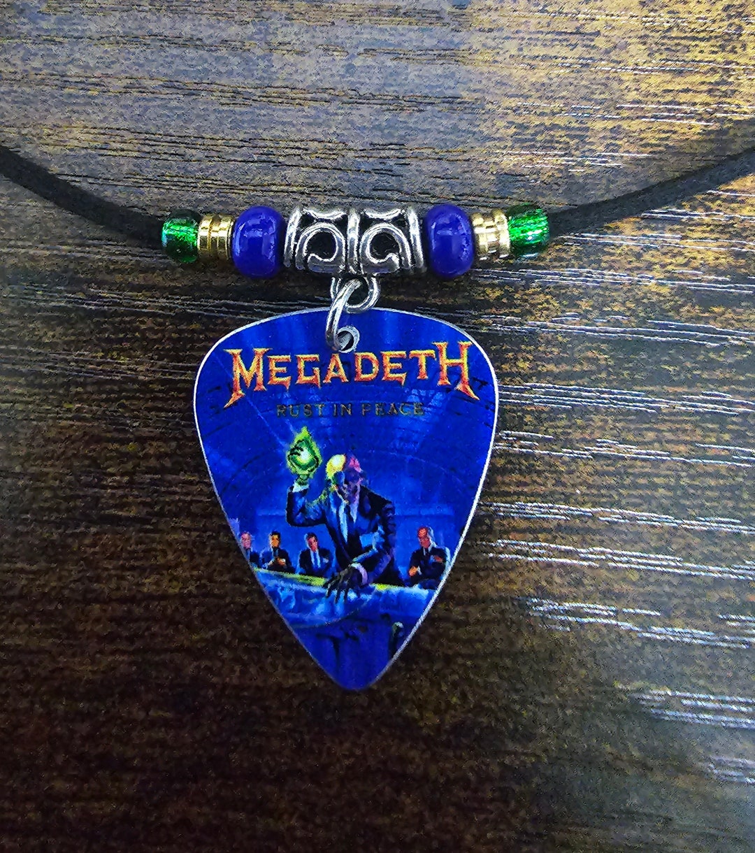 Handmade Rust in Peace Aluminum Guitar Pick Necklace Etsy