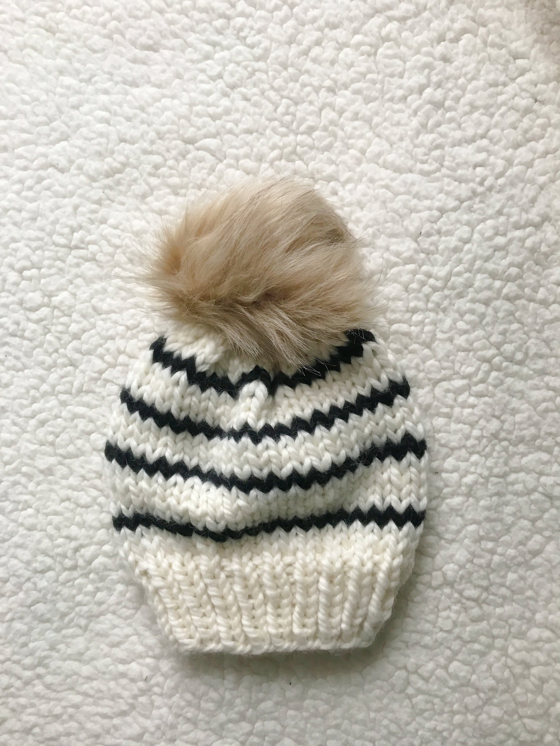 striped knit hat