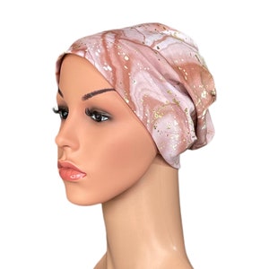 Chemo Beanie nakrycia głowy na wypadanie włosów Stretch Super miękki turban wiele kolorów nakrycia głowy łysienie kapelusz czapka dla kobiet Rose Quartz