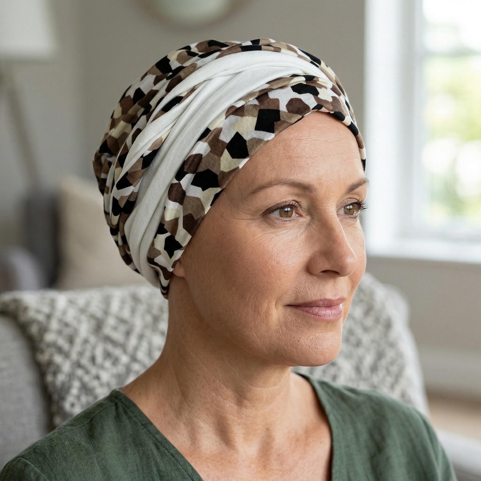 Bamboo Viscose Chemo Headwrap Lightweight Head Covering Hat Bamboo 3 Seam Turban Cancer Headwear For Women Bamboo Beanie  main image 3