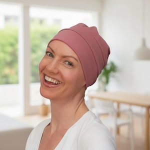 Chemo Mütze aus weicher Baumwolle: Bequemer Beanie Turban bei Haarausfall