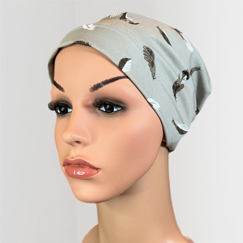 Chemo Beanie nakrycia głowy na wypadanie włosów Stretch Super miękki turban wiele kolorów nakrycia głowy łysienie kapelusz czapka dla kobiet Feather Stone