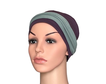 Chemo Headwear Jersey Hat with Hairband for Hair Loss, Chemo Headwraps as Breast Cancer Gifts or a Comfortable Alternative To A Wig