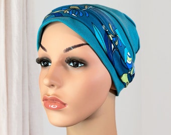 Chemo Chemo Headwear Jersey Hut mit Haarband bei Haarausfall, Chemo Headwraps als Brustkrebs Geschenk oder eine bequeme Alternative zur Perücke