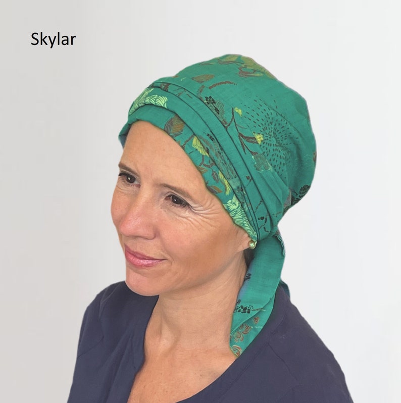 Pre Tied Chemo Head Scarf/Chemo Turban For Cancer Patients with Hair Loss Exclusively by Chemotherapy Headwear image 4