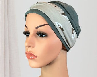 Comfortable hats for cancer patients with detachable headband. Versatile & flattering easy to wear chemo hat in a variety of colours
