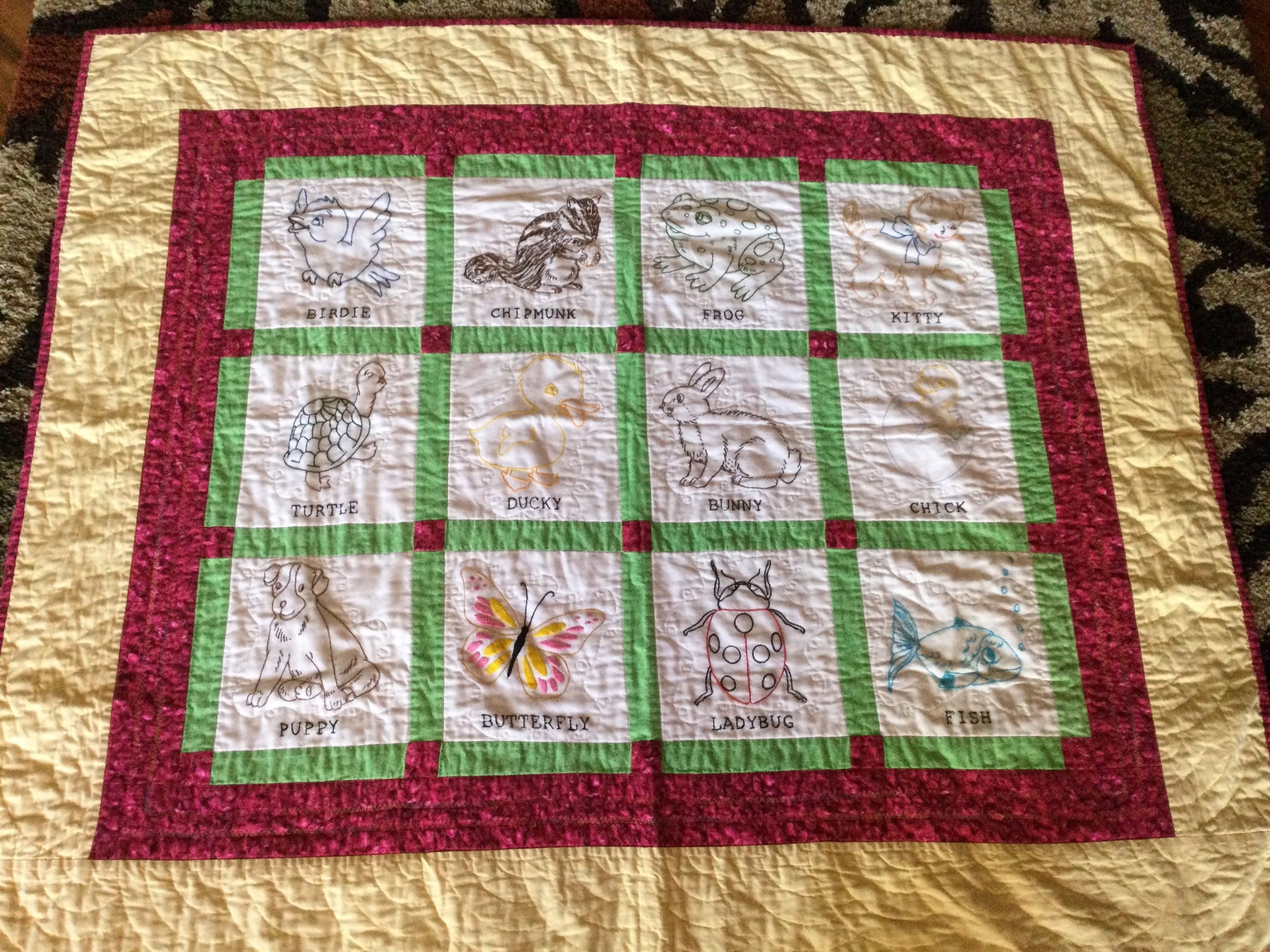 Baby/Toddler Quilt Embroidery Blocks Etsy