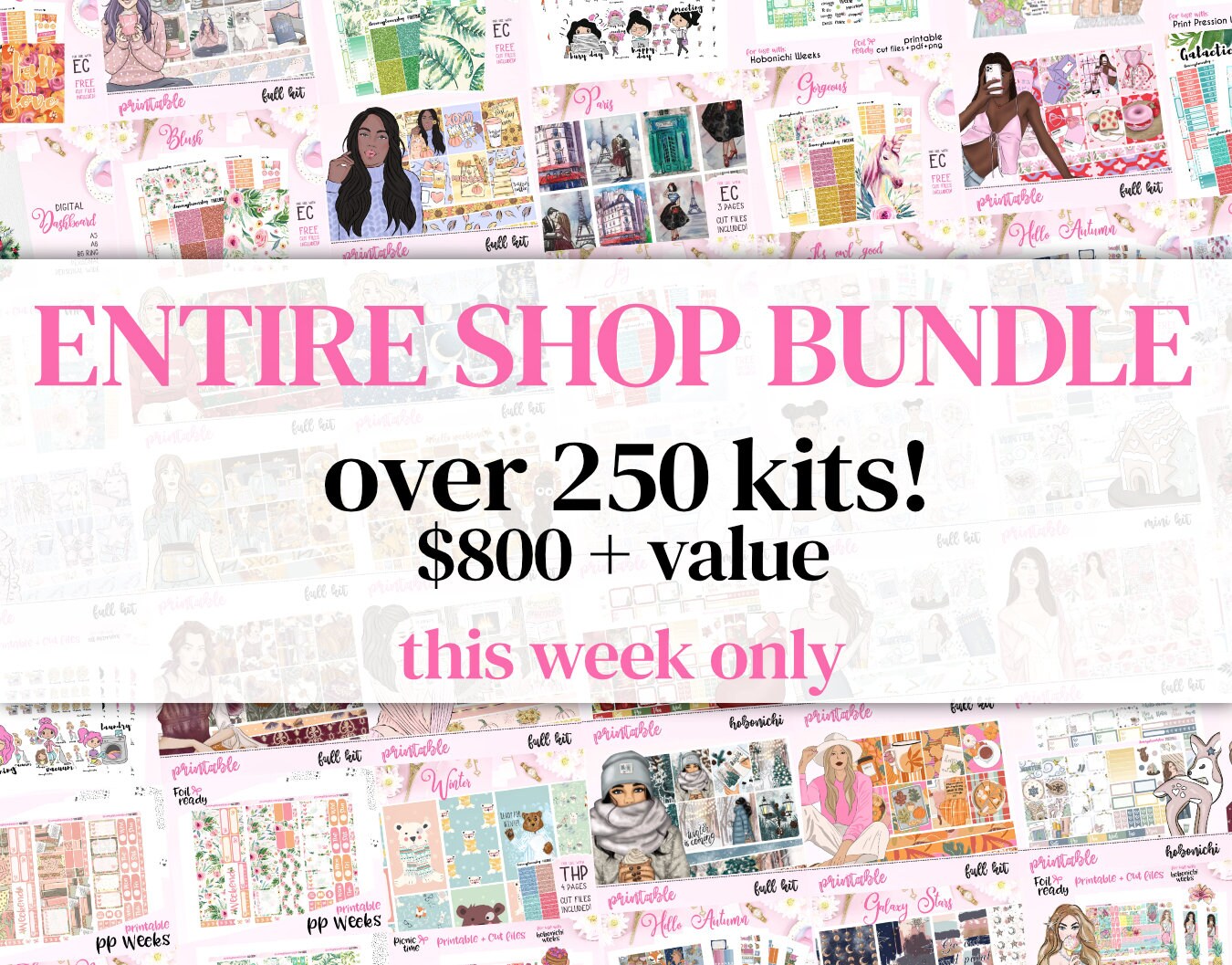 Offer ENDS TODAY  |  Printable Planner Stickers, Vertical Weekly Kits…