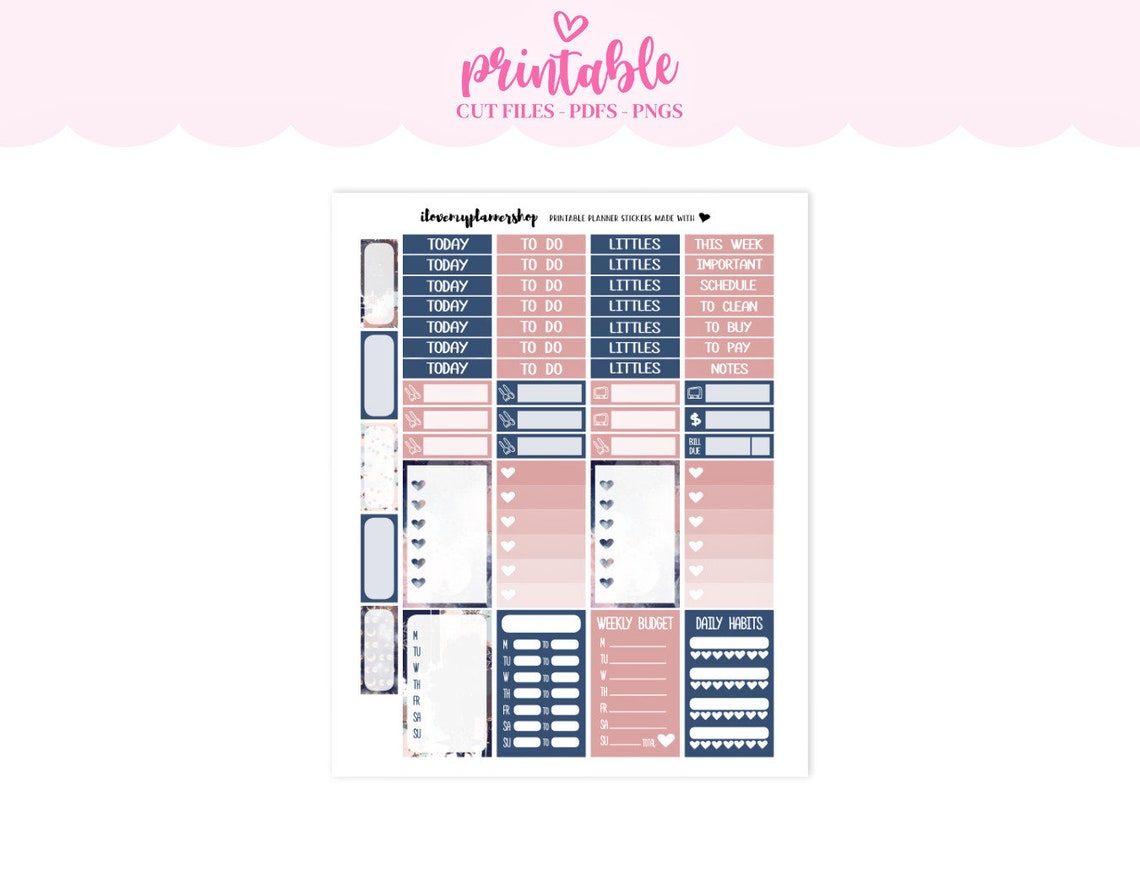 Galaxy Stars Happy Planner Printable Planner Stickers | Etsy