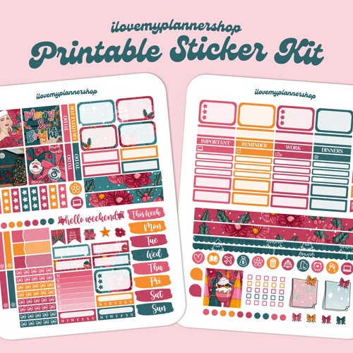 Mini Weekly Kit. Printable Planner Stickers. Christmas Weekly - Etsy