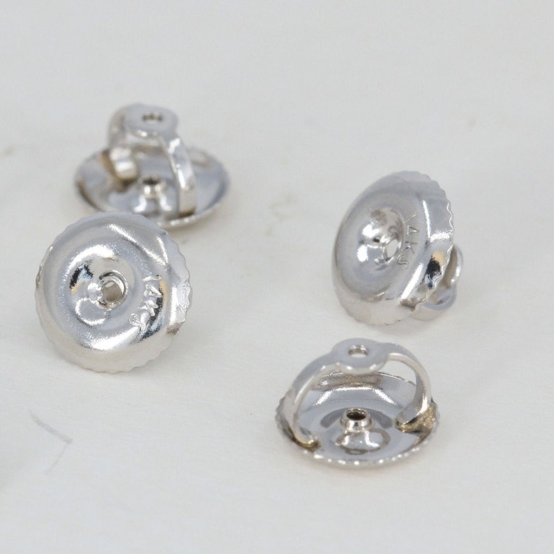 Piece 14K Threaded Pre-Notched Stud Earring 2mm 10.5mm Round 4-Prong Basket Earring Mountings