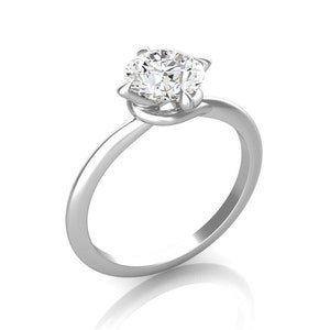 Customizable Prong Wrap Round Solitaire Engagement Ring 3D Jewelry CAD STL Digital File – Download Only