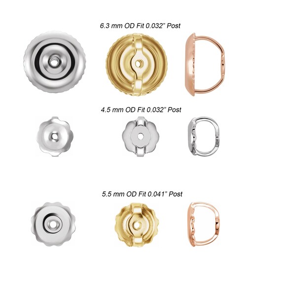 10K 14K 18K Platinum Threaded Earring Back Replacement Earring Etsy