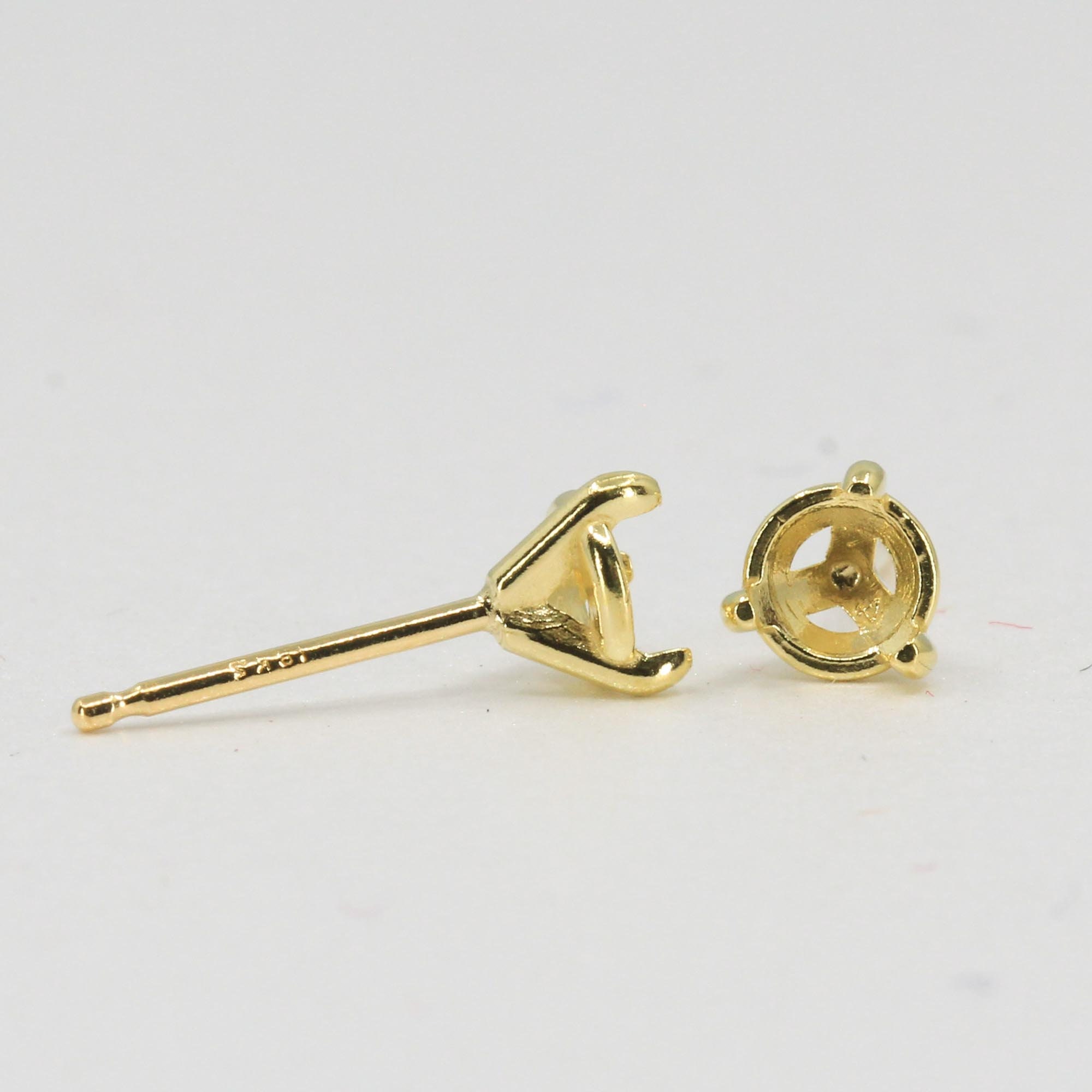 3 Prong Round Martini Cocktail Pre-notched Claw Stud Earring - Etsy