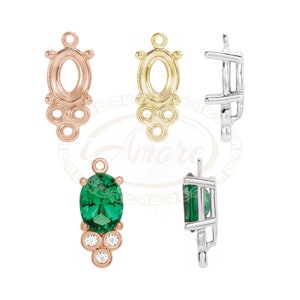 Phoenix Designs 10K Yellow Gold Pre-Notched Pear Shape Dangle Setting (12x8mm) - CD128-10KY