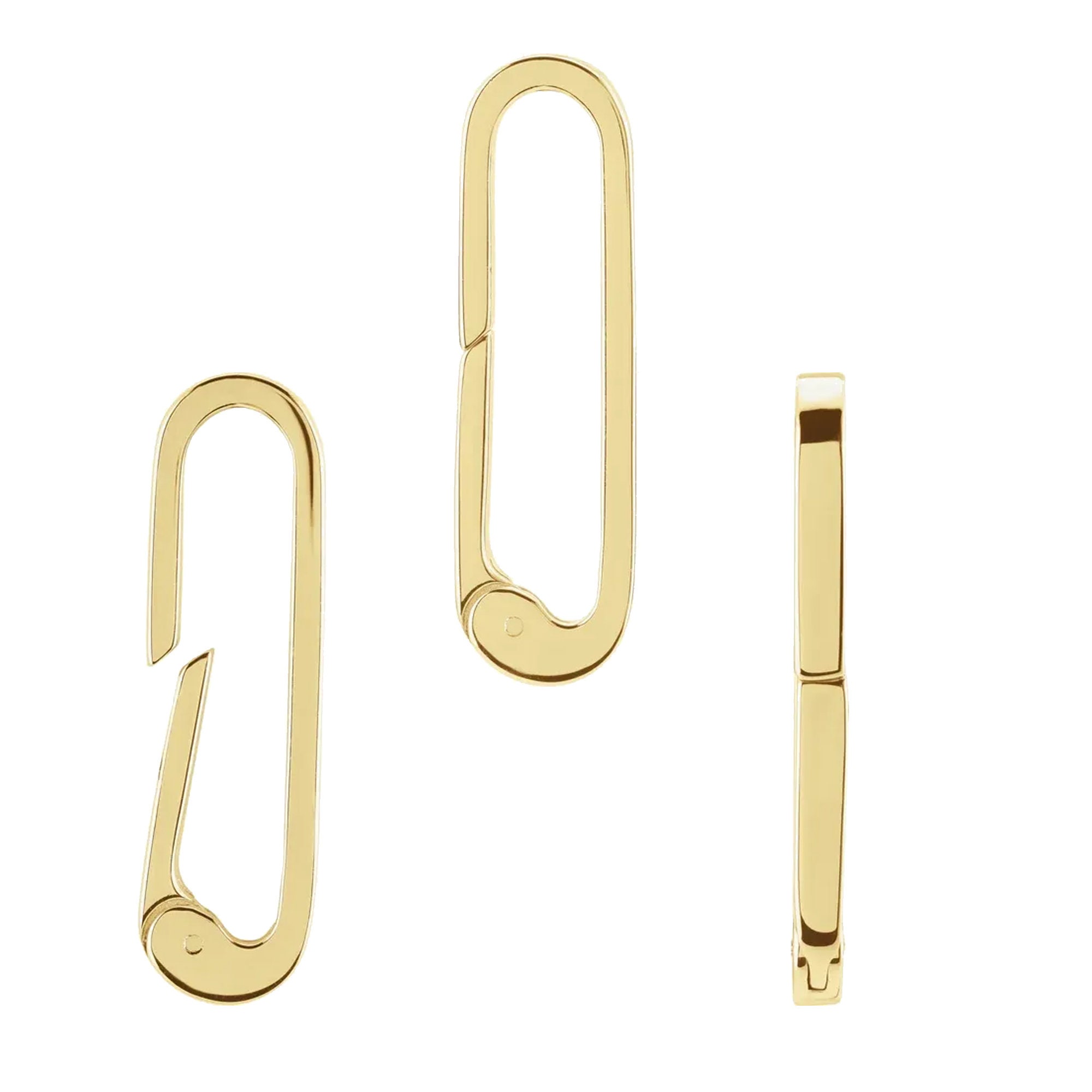 14K Gold Hinged Push Clasp Charm Holder Enhancer Bail Chain Etsy