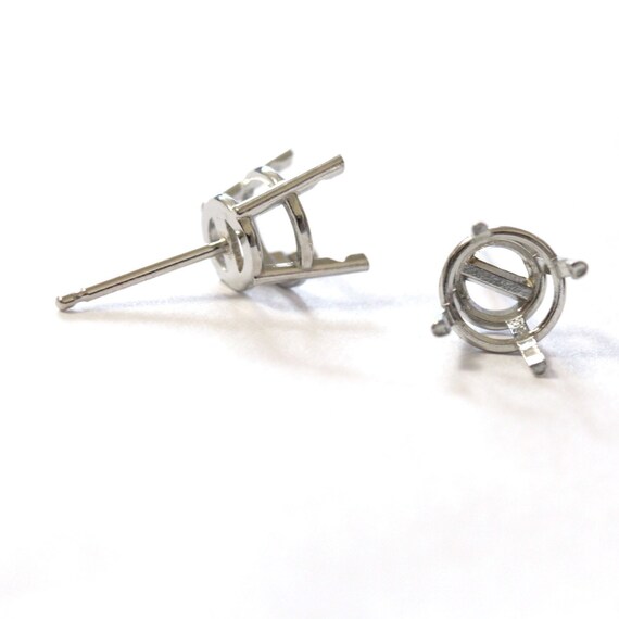 14K Yellow Gold Round Pre-Notched Basket Setting Mounting 4 Prong 2mm-10.5mm USA