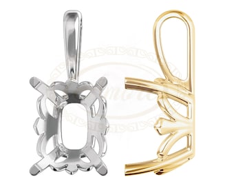 Cushion and Elongated Cushion Fleur De Lis Pendant Setting Metal Mold Mounting