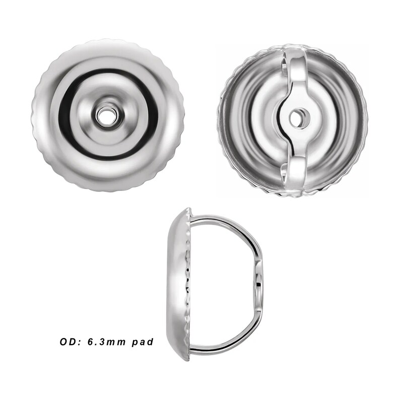Piece 14K Threaded Pre-Notched Stud Earring 2mm 10.5mm Round 4-Prong Basket Earring Mountings