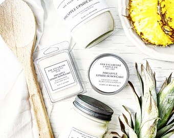Pineapple Upside Down Cake Hand Poured Pure Soy Candles & Melts