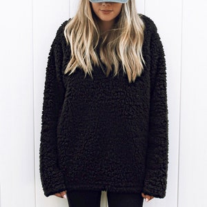 Women’s Cozy Sherpa Pullover With Half Zip, Cozy Teddy Pullover, Sherpa Half Zip, Christmas Gifts for Women, Winter Jackets