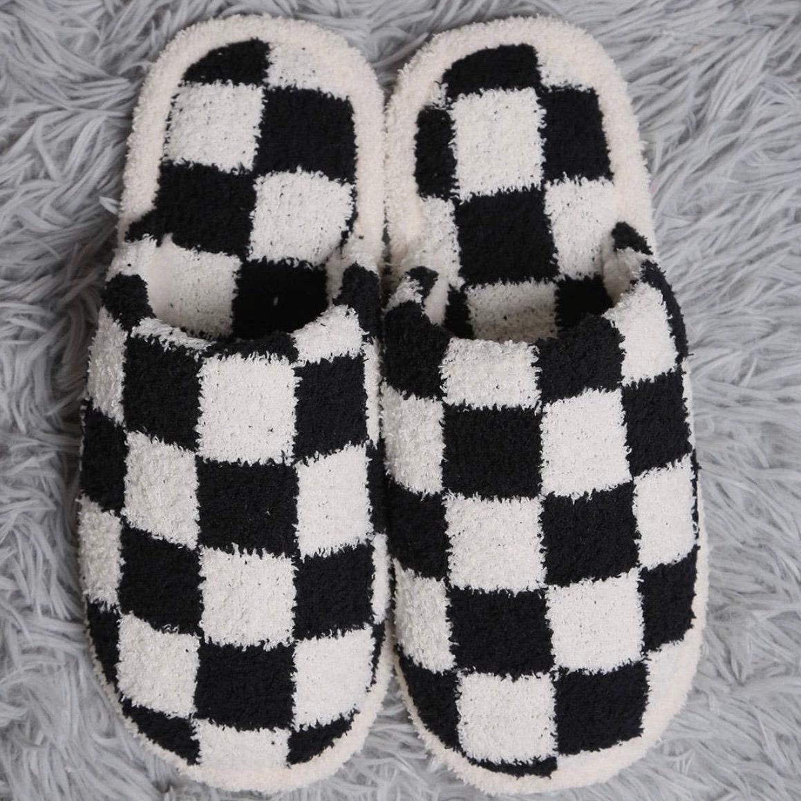 Checkered Slippers Checkerboard Bedroom Shoes Womens - Etsy